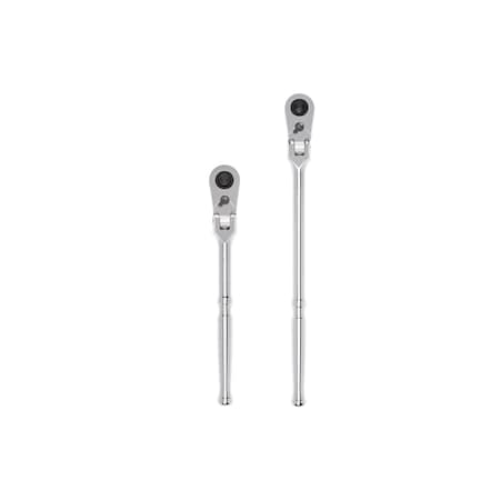 Tekton 1/2 Inch Drive Flex Head Quick-Release Ratchet Set, 2-Piece (10-1/2, 14 in.) SRH92301